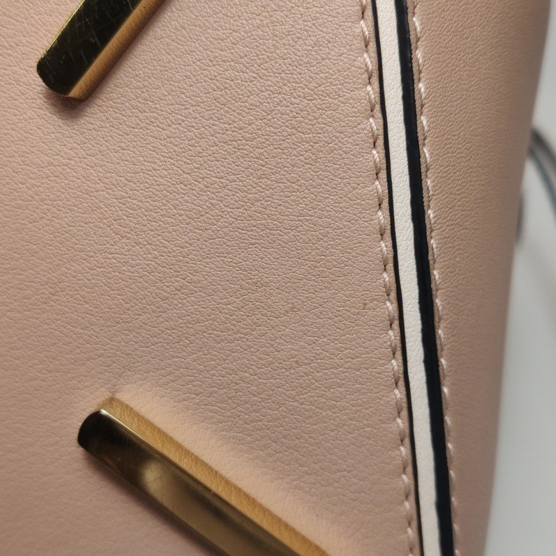 Loewe Puzzle中號牛皮翻毛皮拼色幾何線條單肩包-16