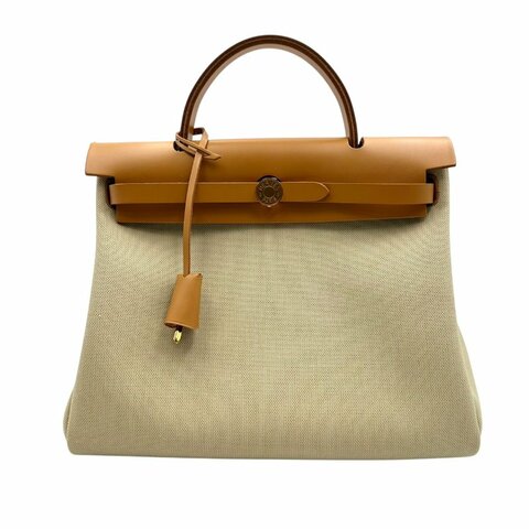 【美收精品】HERMES 茶色Herbag U刻 C-36【隔月月中將轉賣至日本 上架期限30天】
