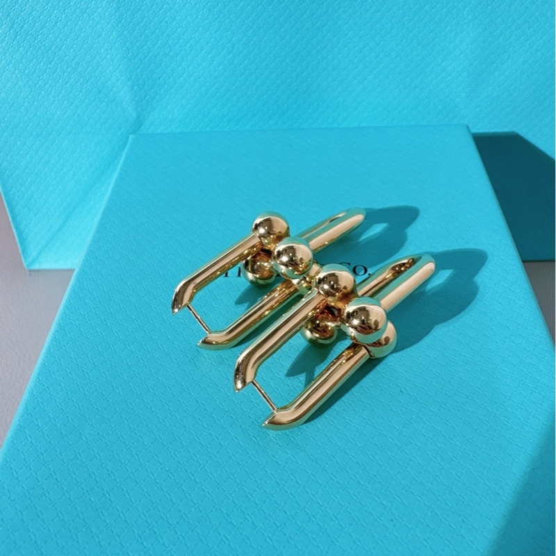 Tiffany蒂芙尼 hardwear系列 18K金特大号链环耳环-4