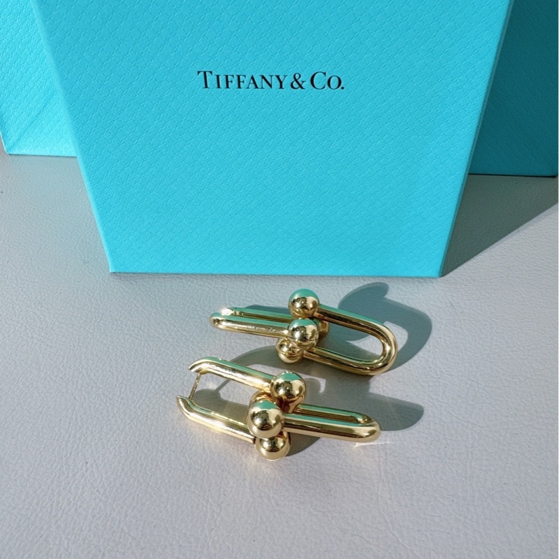 Tiffany蒂芙尼 hardwear系列 18K金特大号链环耳环-5