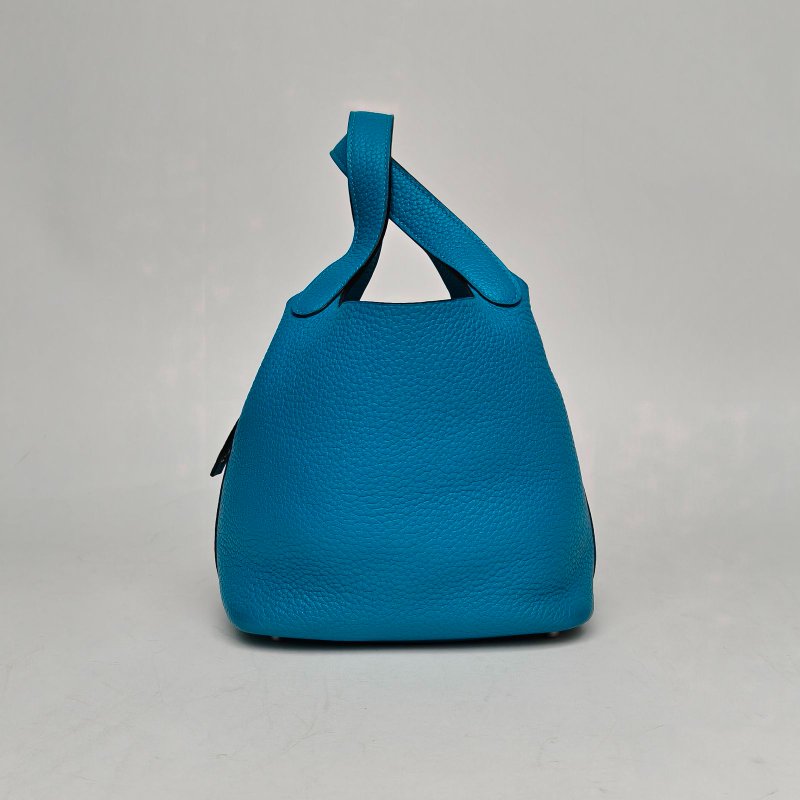 HERMES Picotin18菜籃子6O松柏綠Epsom皮框R金扣肩背包-1