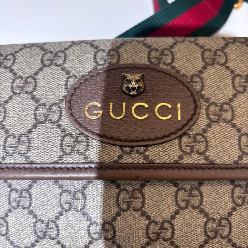 古馳/Gucci 經典雙G印花虎頭腰包  胸包單肩斜挎包-5