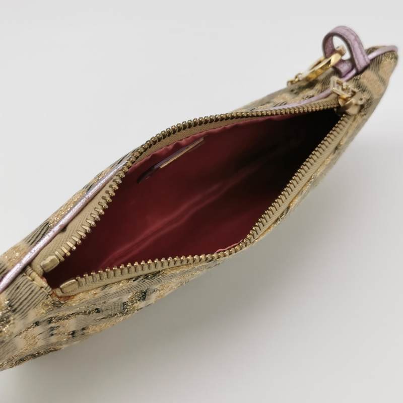 Fendi羊皮拼色雙Flogo吊飾單肩包手提包-6