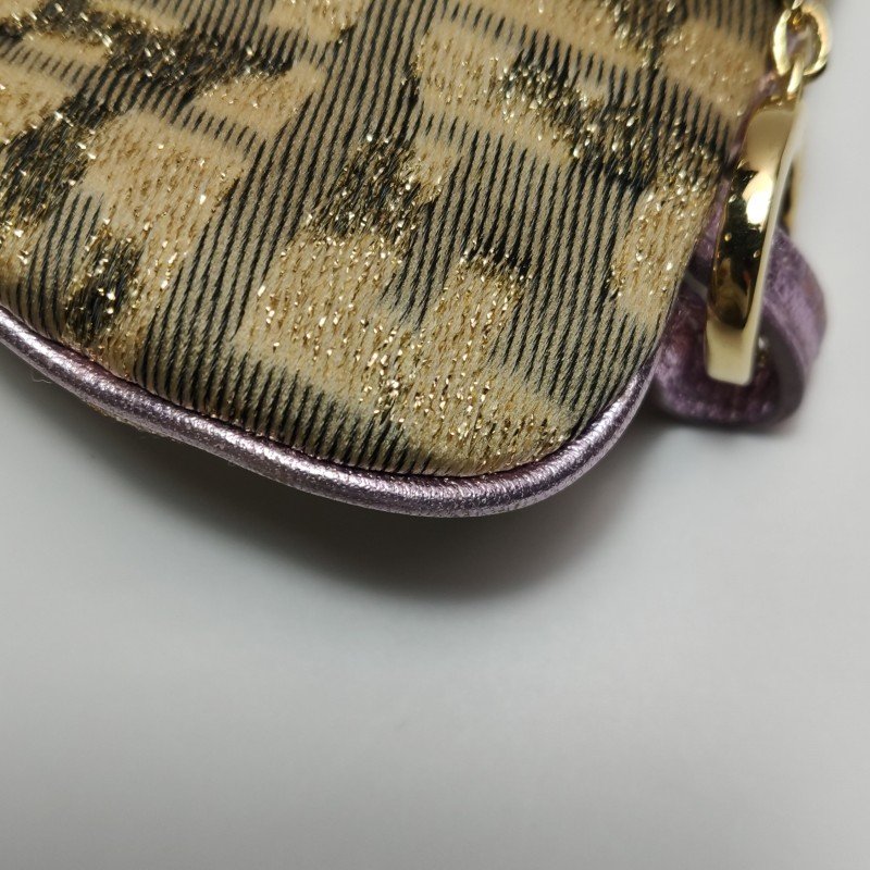 Fendi羊皮拼色雙Flogo吊飾單肩包手提包-12