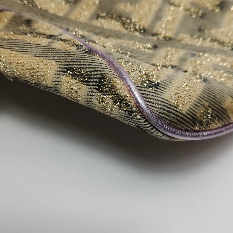 Fendi羊皮拼色雙Flogo吊飾單肩包手提包-13