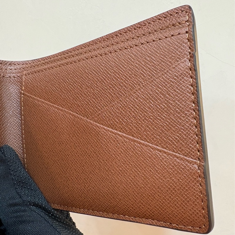 LV 全新對開交叉老花短夾-3