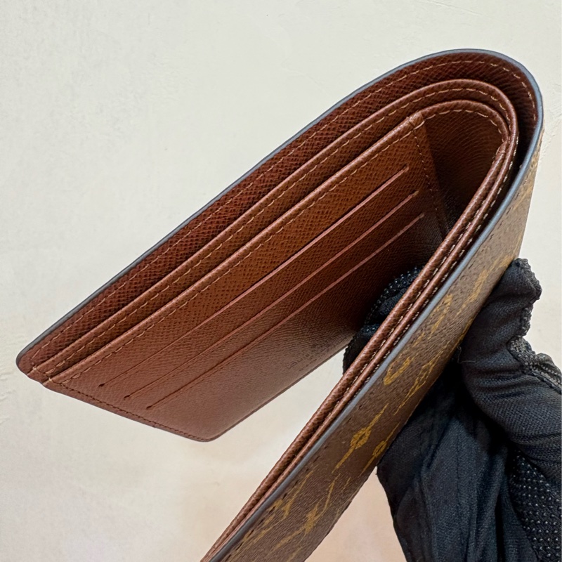 LV 全新對開交叉老花短夾-4