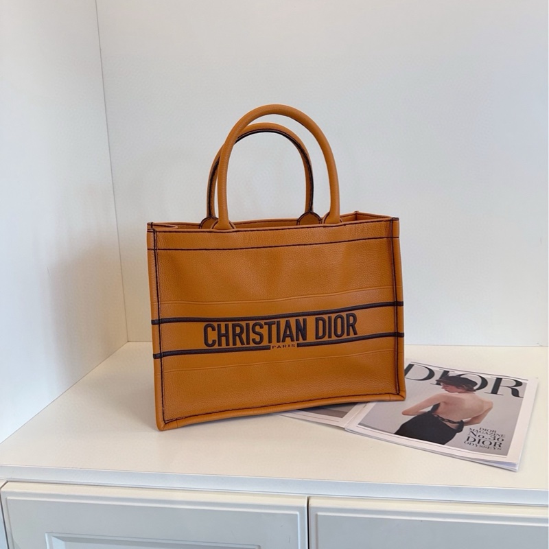 【98新🆕】Dior乾邑色全皮款Book Tote托特包 中號 手提包-0