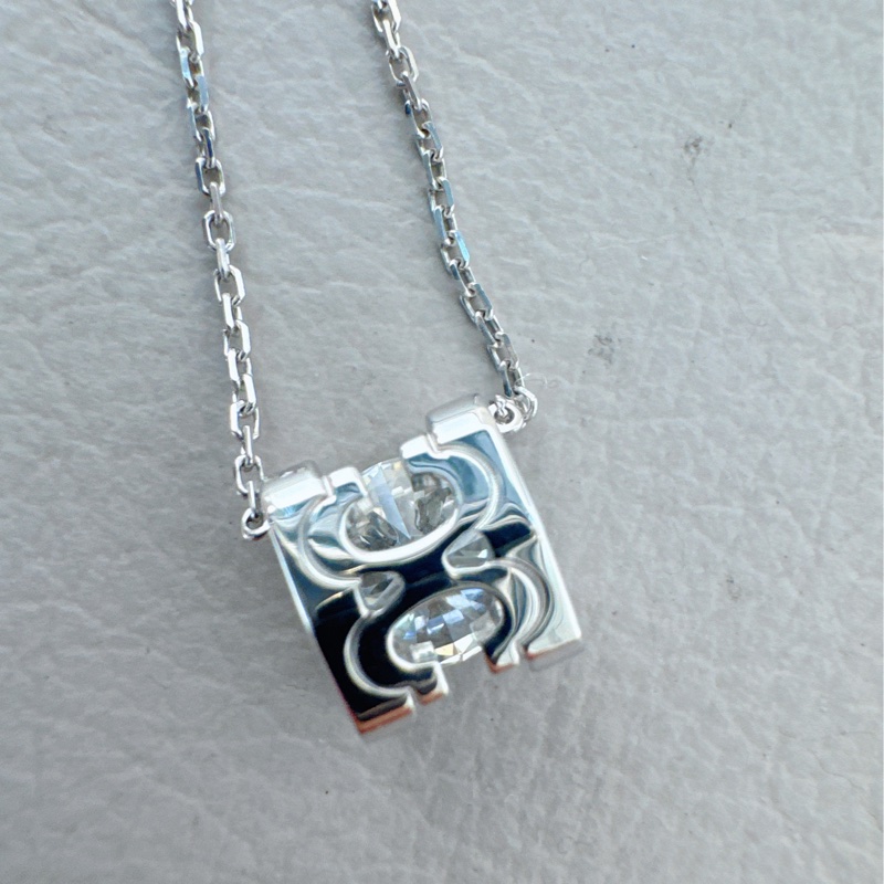 Cartier卡地亚 玫瑰金一克拉牛头石单钻项链-5