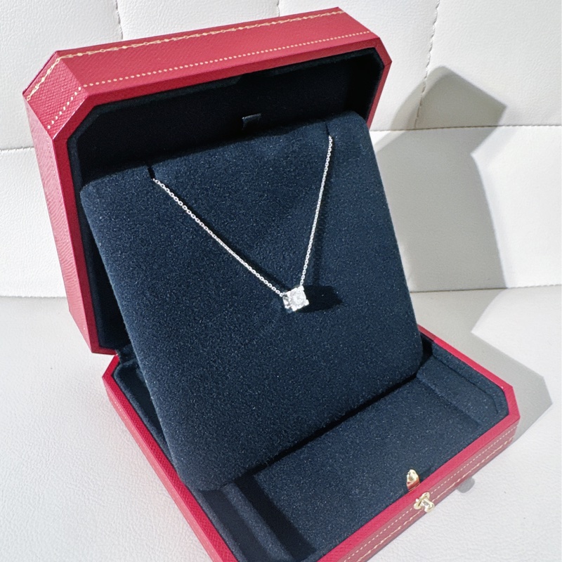 Cartier卡地亚 玫瑰金一克拉牛头石单钻项链-7