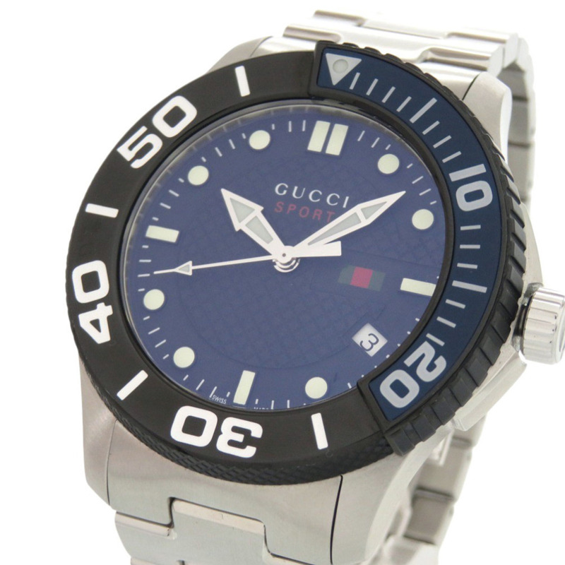 成色極佳 Gucci G-Timeless Sport 126.2 YA126282 石英錶 不銹鋼海軍藍 0216 GUCCI-2