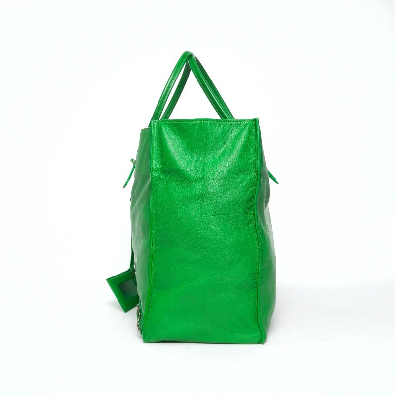 BALENCIAGA 綠色牛皮手提包肩背包-1