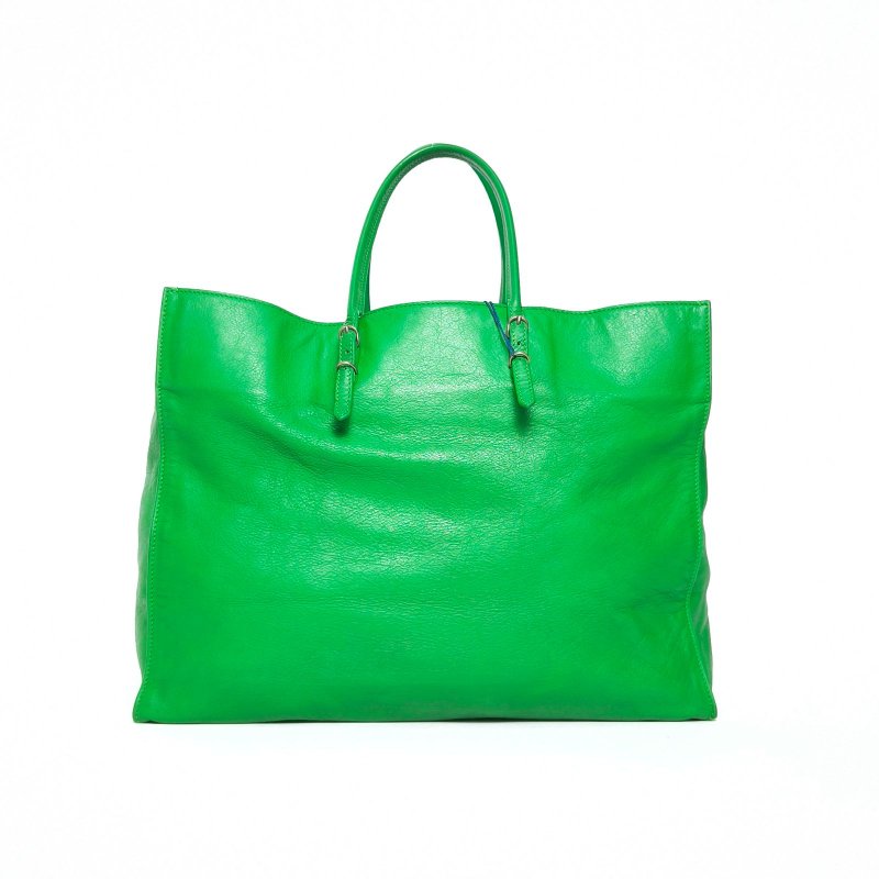 BALENCIAGA 綠色牛皮手提包肩背包-3