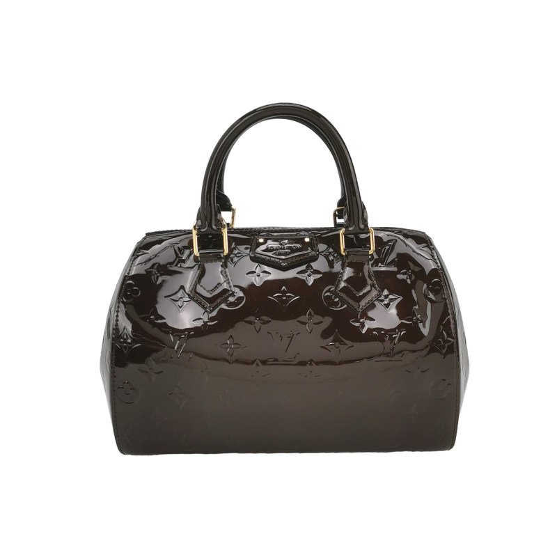 Louis Vuitton(LV)Montana漆皮老花壓紋波士頓包手提包-0