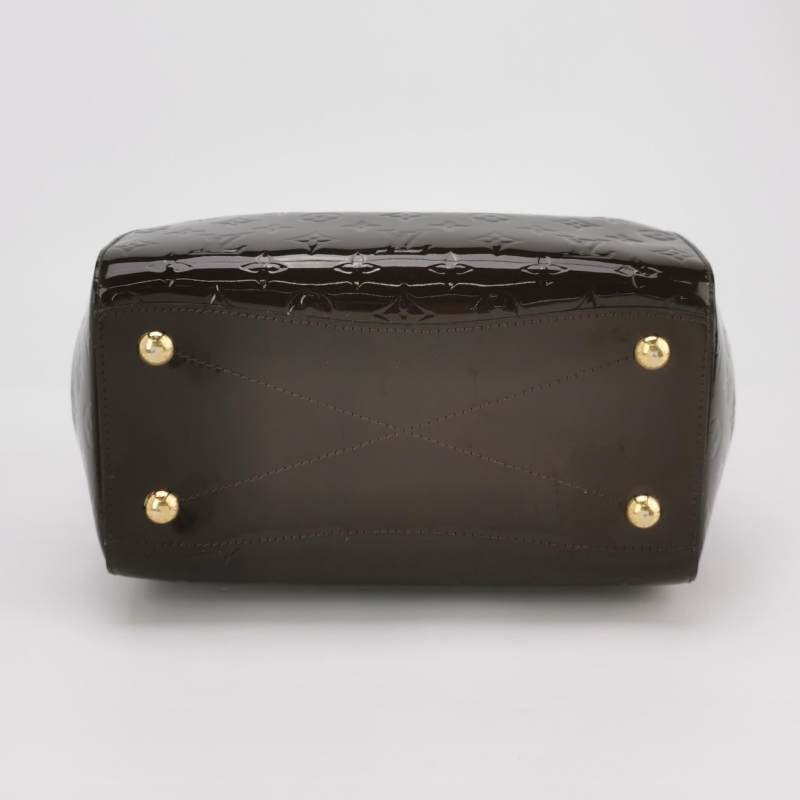 Louis Vuitton(LV)Montana漆皮老花壓紋波士頓包手提包-5