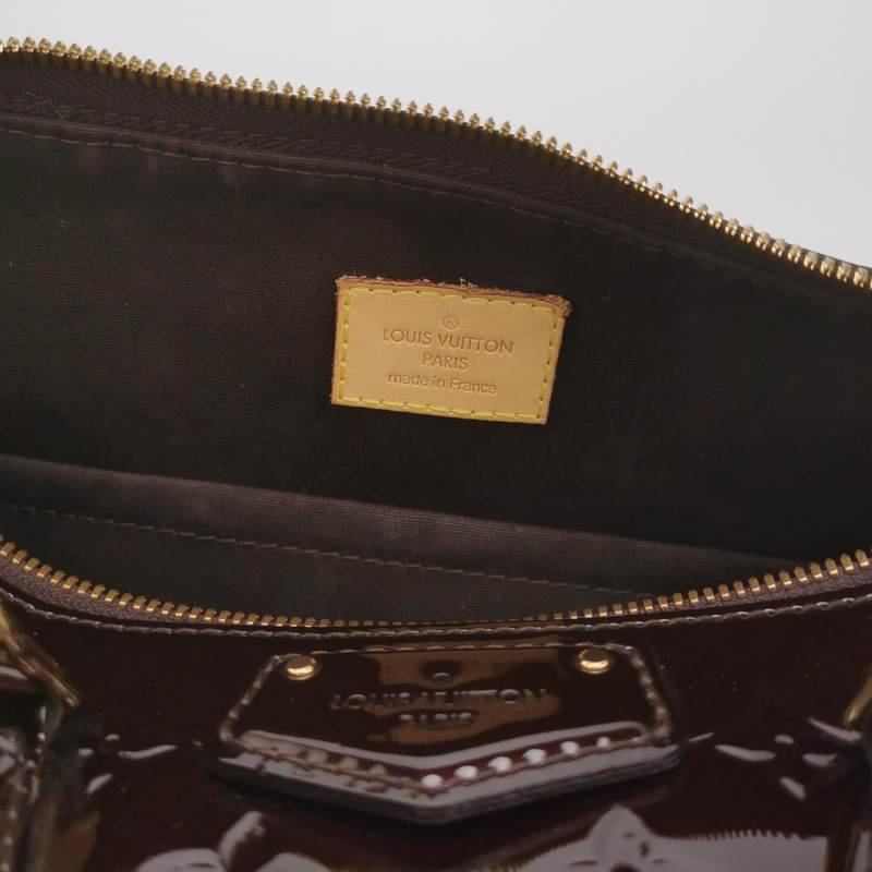 Louis Vuitton(LV)Montana漆皮老花壓紋波士頓包手提包-7