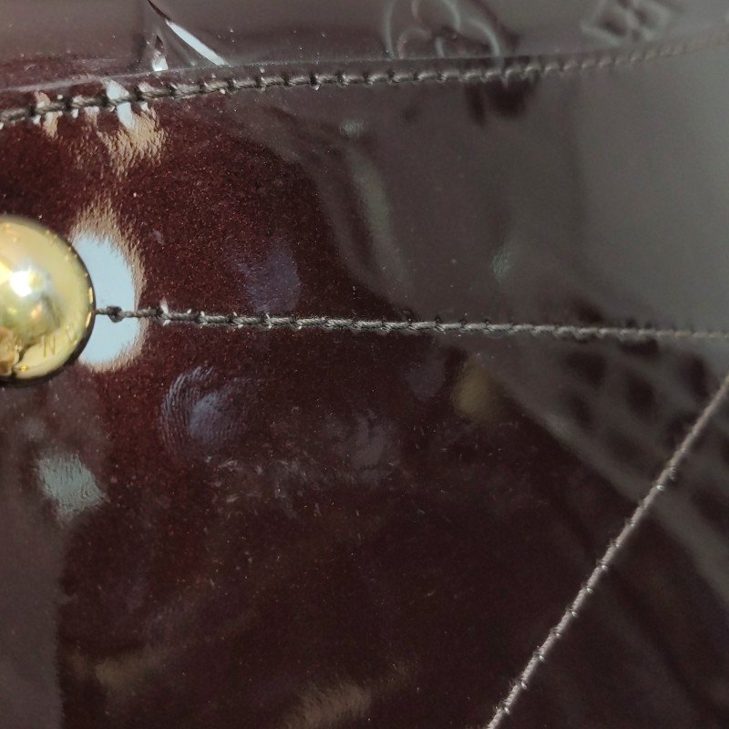 Louis Vuitton(LV)Montana漆皮老花壓紋波士頓包手提包-12