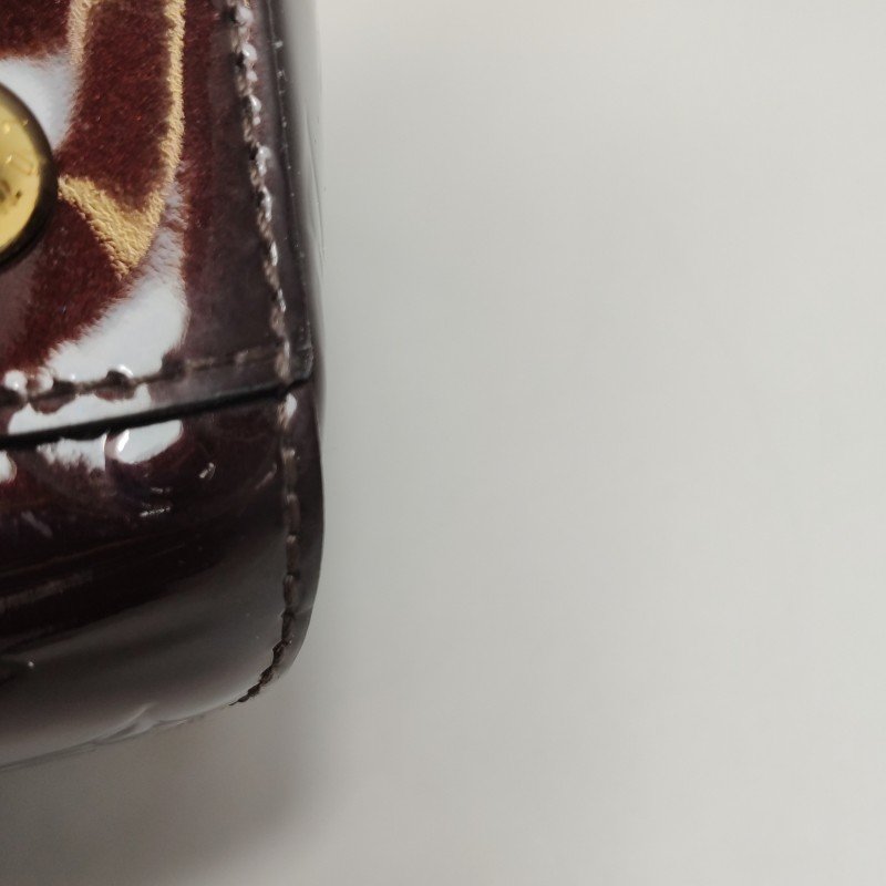 Louis Vuitton(LV)Montana漆皮老花壓紋波士頓包手提包-15