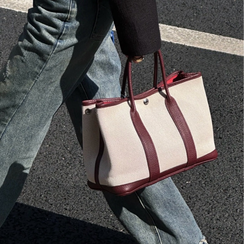 【98新🆕】Hermes GardenParty GP36 帆布拼皮花園包 手提包-3