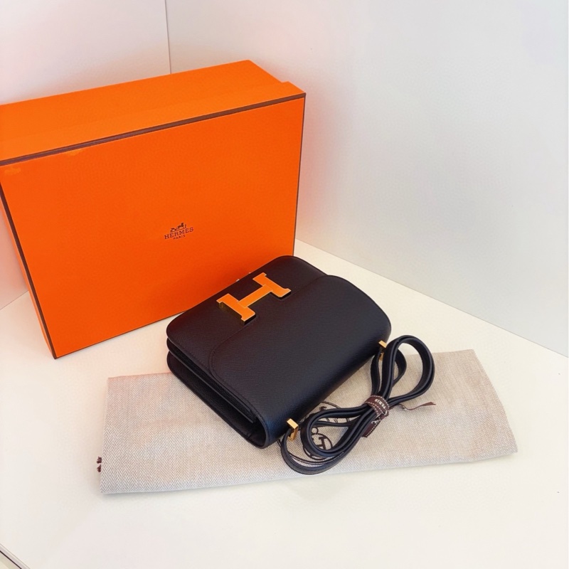 【99新閒置全套帶膜🆕】Hermes mini constance 迷你康康19黑金 E皮 y刻斜挎包-5