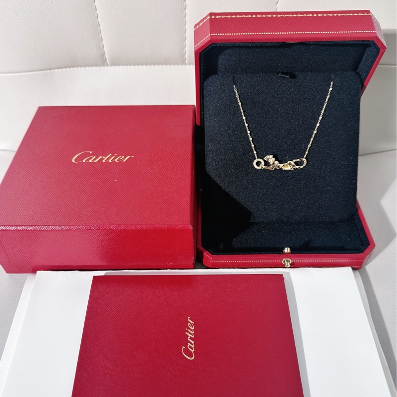 Cartier卡地亚 PANTHERE系列 18K黄金猎豹项链-0