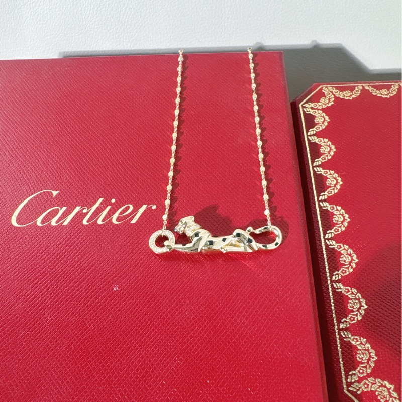 Cartier卡地亚 PANTHERE系列 18K黄金猎豹项链-2