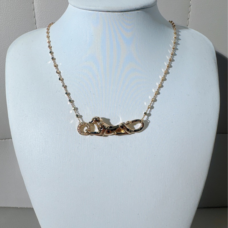 Cartier卡地亚 PANTHERE系列 18K黄金猎豹项链-3