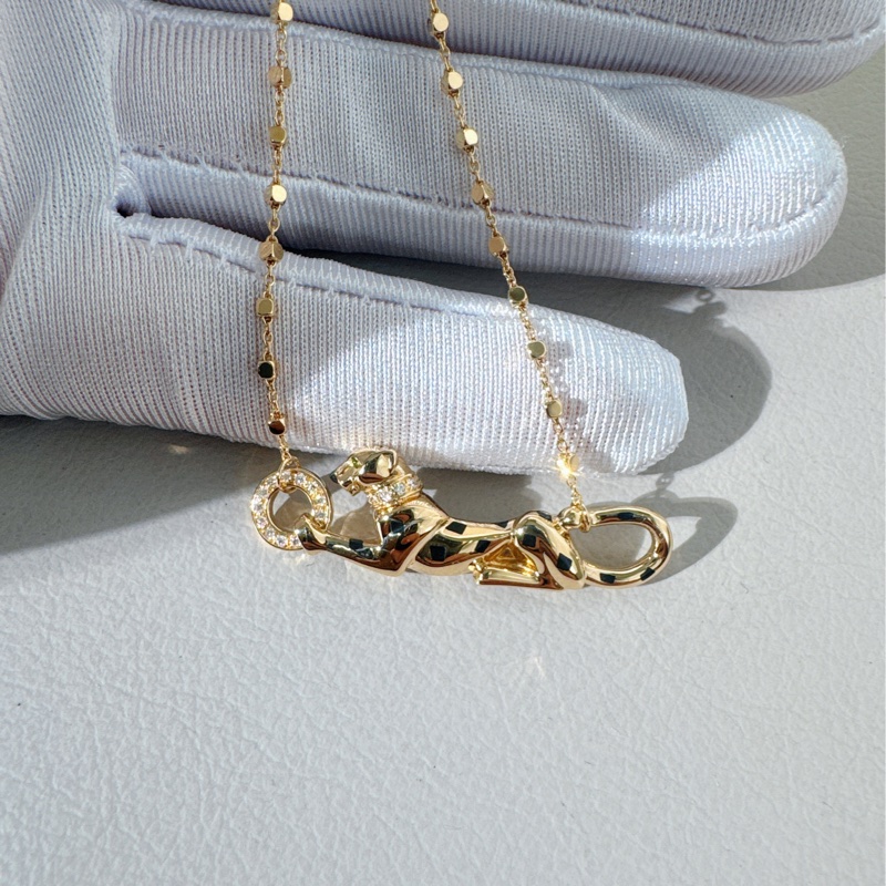 Cartier卡地亚 PANTHERE系列 18K黄金猎豹项链-4