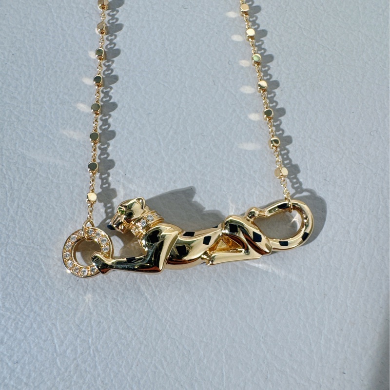 Cartier卡地亚 PANTHERE系列 18K黄金猎豹项链-5