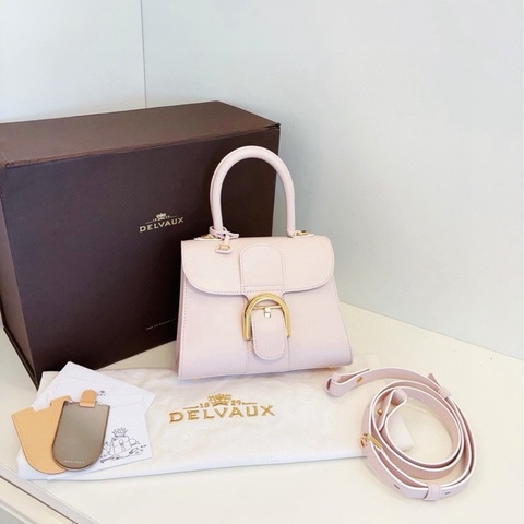 【99新閒置大全套🆕】Delvaux Brilliant mini 粉色金扣手提袋單肩袋 斜挎包