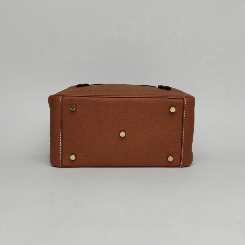 HERMES Lindy2637金棕色TC皮Y刻金扣肩背包-3