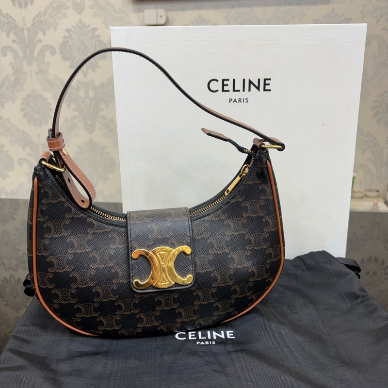 CELINE 賽琳 AVA TRIOMPHE 凱旋門 小牛皮 手提包 肩背包-5
