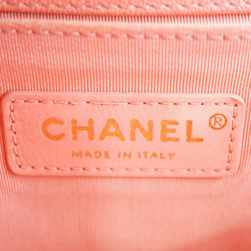 CHANEL香奈兒 BOY 25 粉紅色山形魚子醬肩背斜背包-13