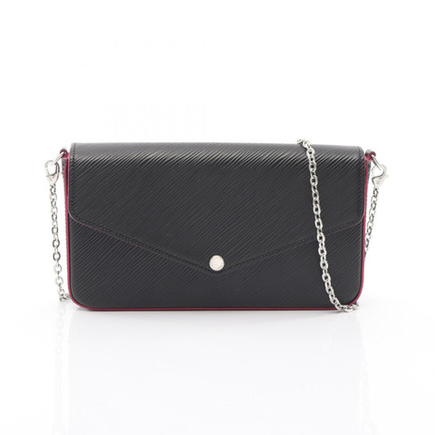 路易威登 Pochette Felicie 鏈條斜背包單肩包 M64579 Epi Noir 粉紅色