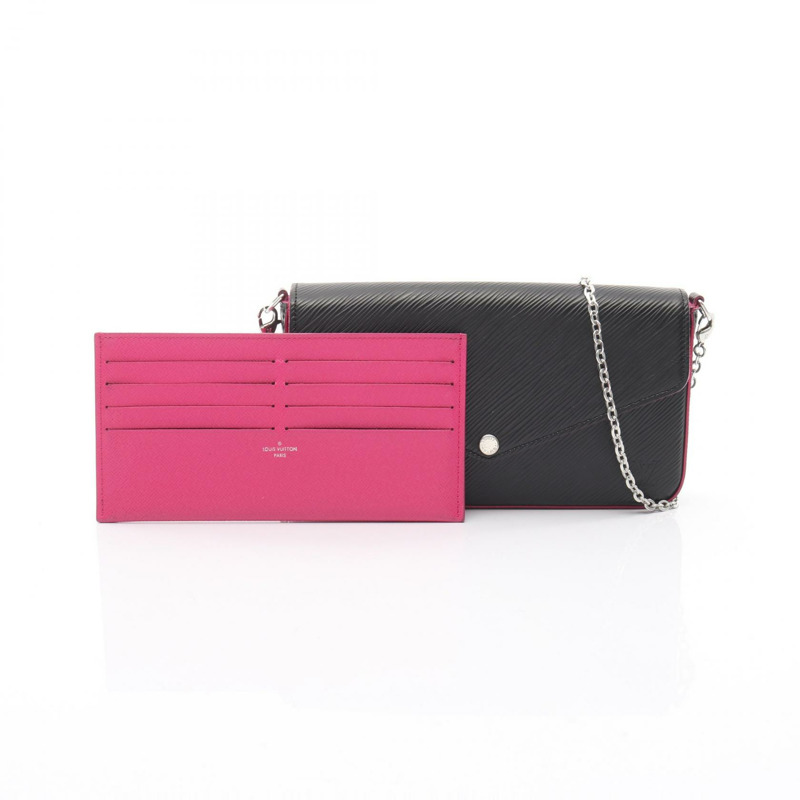 路易威登 Pochette Felicie 鏈條斜背包單肩包 M64579 Epi Noir 粉紅色-5