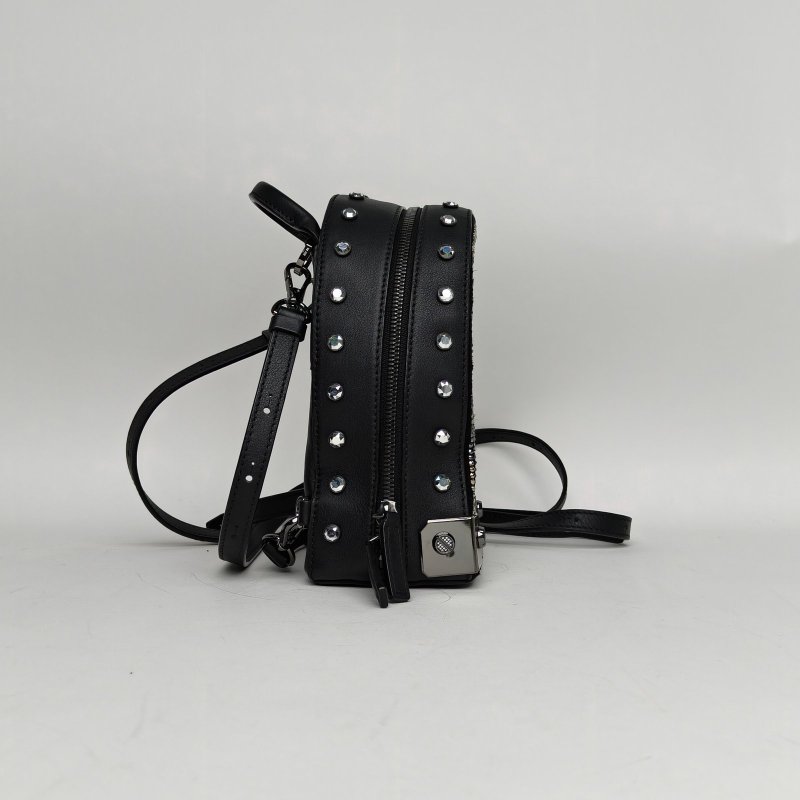 MCM 黑色牛皮水鑽mini雙肩包鑽款/肩背包-3
