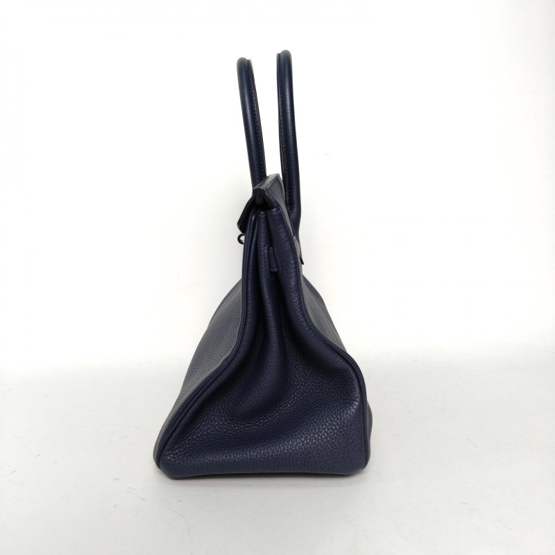 HERMES Birkin302Z午夜藍Togo皮A刻銀扣肩背包-1