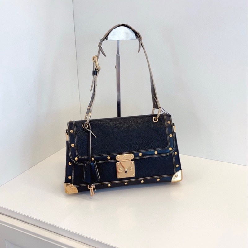 【98新🆕】LV vintage絕版黑金鉚釘山羊皮Suhali蘇哈里單肩/腋下包-0