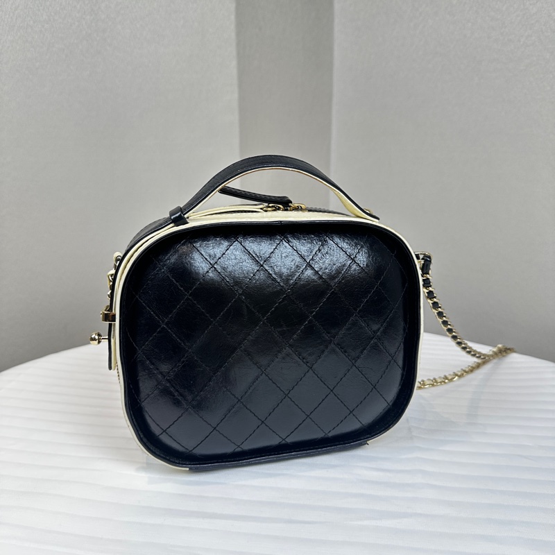 香奈兒/Chanel 黑白雙色鏈條單肩斜挎包 19x8x7cm-9