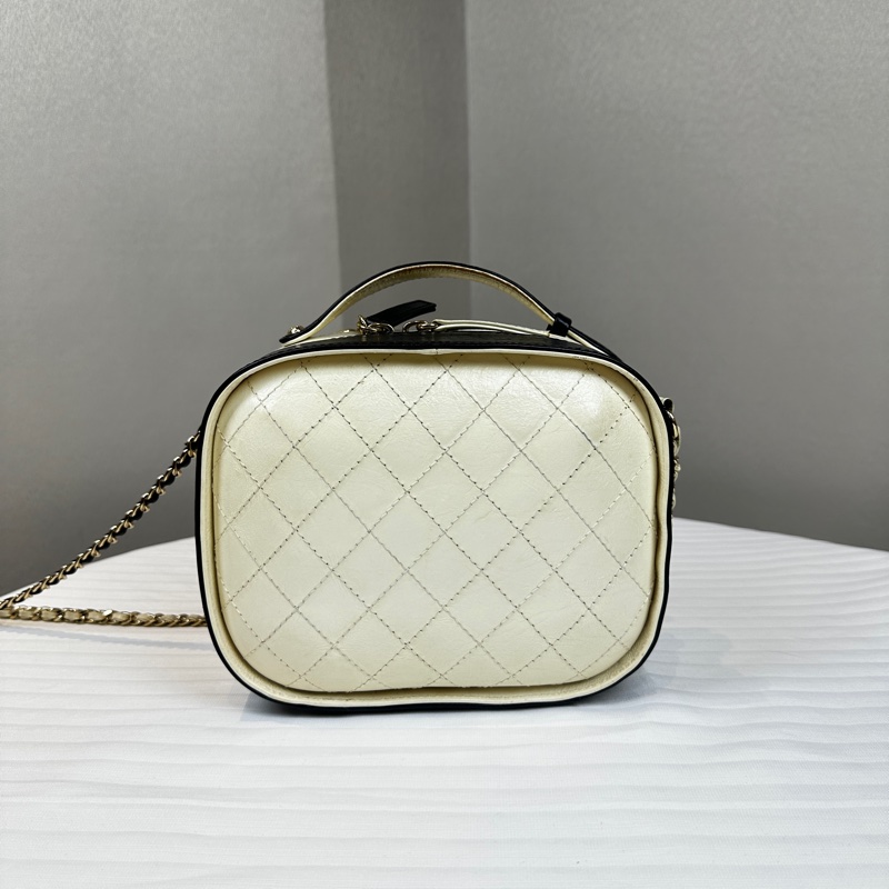 香奈兒/Chanel 黑白雙色鏈條單肩斜挎包 19x8x7cm-0