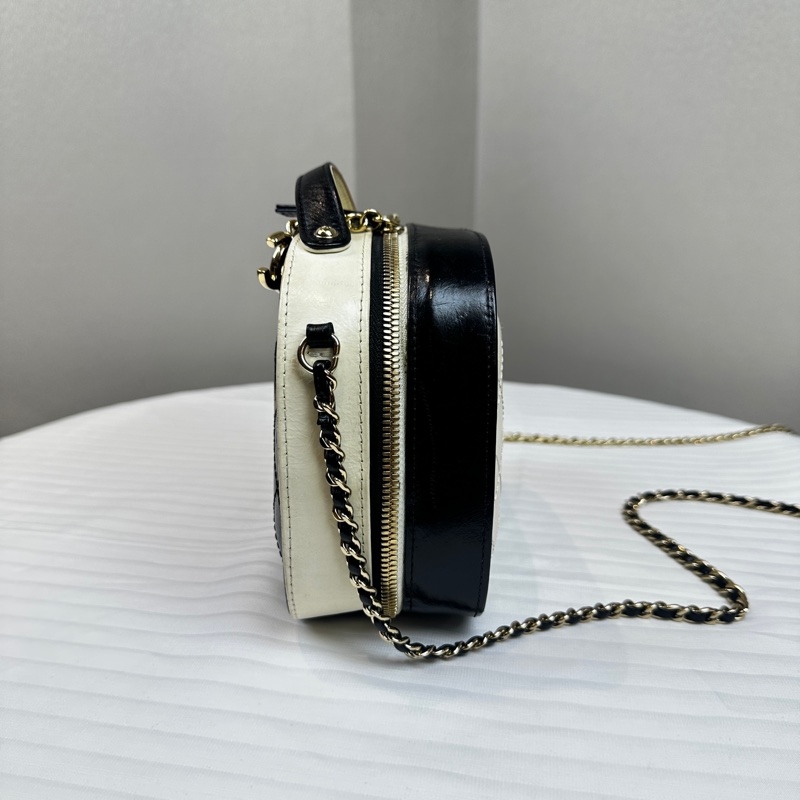 香奈兒/Chanel 黑白雙色鏈條單肩斜挎包 19x8x7cm-2