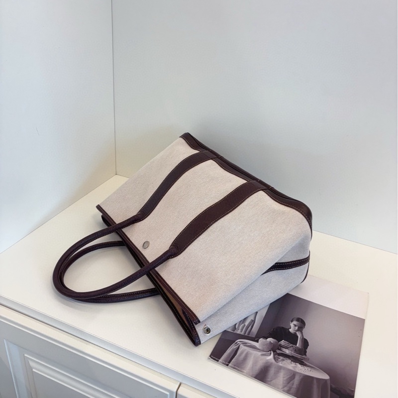 【98新🆕】Hermes GP36 Garden 米白帆布拼棕皮 花園包🪴 手提包-5