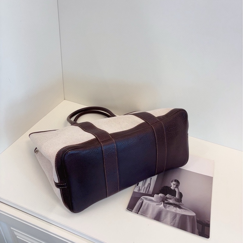 【98新🆕】Hermes GP36 Garden 米白帆布拼棕皮 花園包🪴 手提包-6