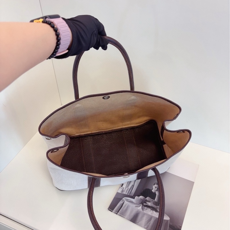 【98新🆕】Hermes GP36 Garden 米白帆布拼棕皮 花園包🪴 手提包-7