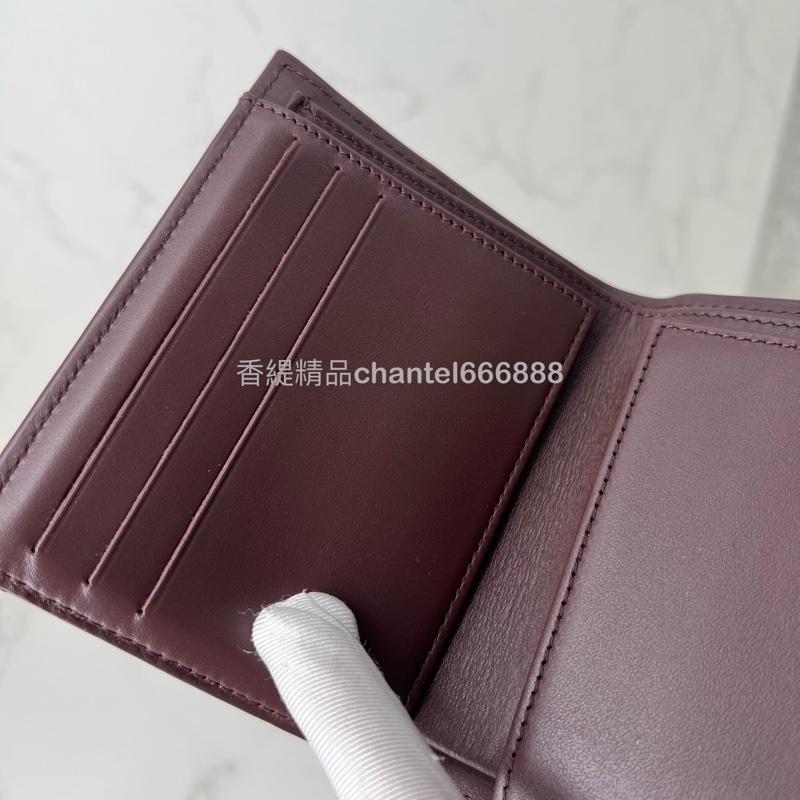 💗香緹國際精品💗 699 Chanel 黑銀荔枝牛短夾 晶片款 極新-7