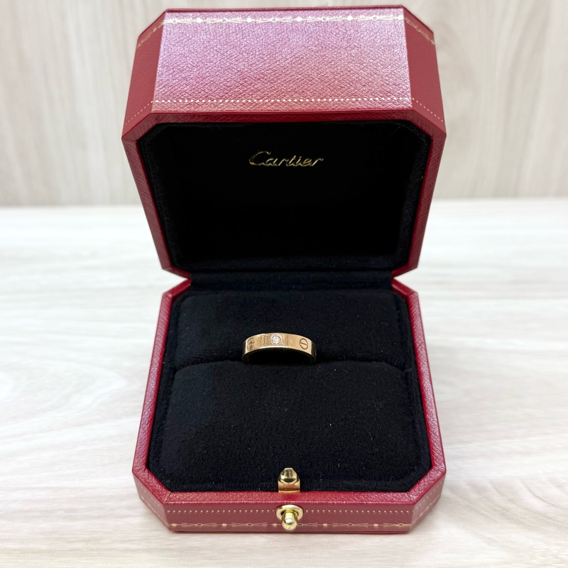 Cartier 18K玫瑰金鑽LOVE戒指B4050751-1