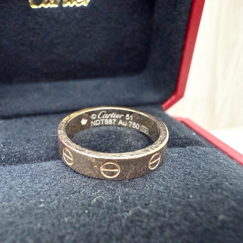 Cartier 18K玫瑰金鑽LOVE戒指B4050751-4
