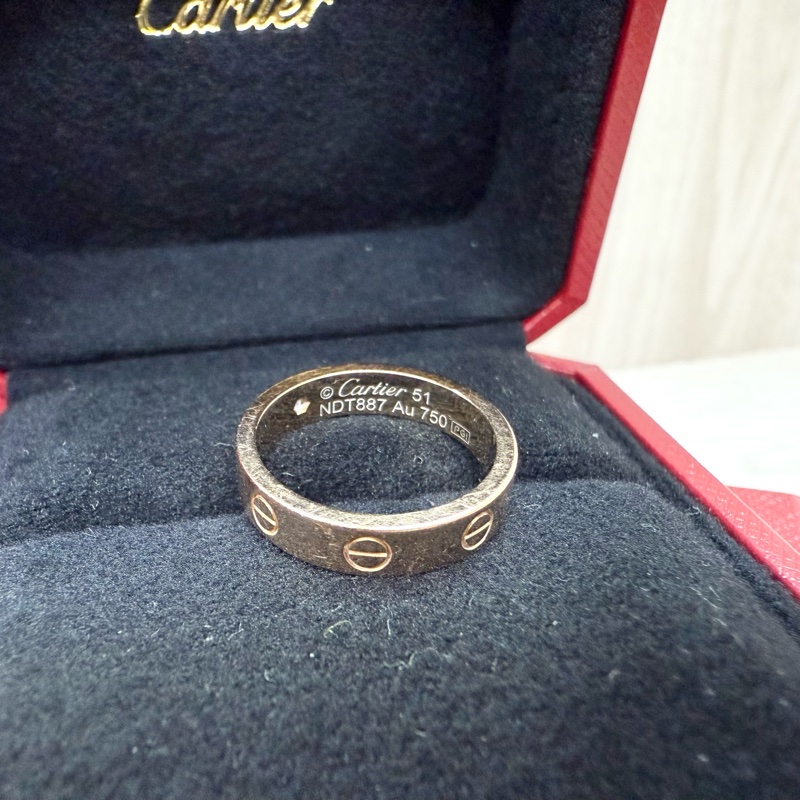 Cartier 18K玫瑰金鑽LOVE戒指B4050751-5
