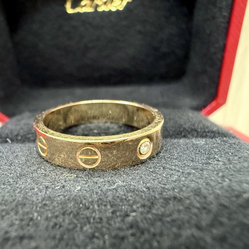 Cartier 18K玫瑰金鑽LOVE戒指B4050751-6