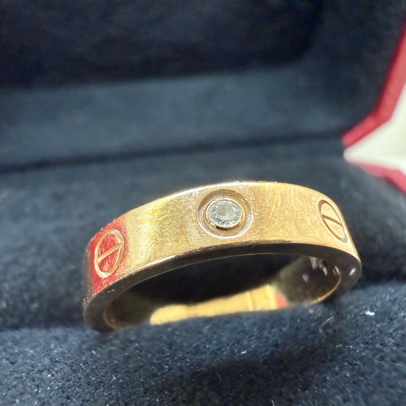 Cartier 18K玫瑰金鑽LOVE戒指B4050751-7